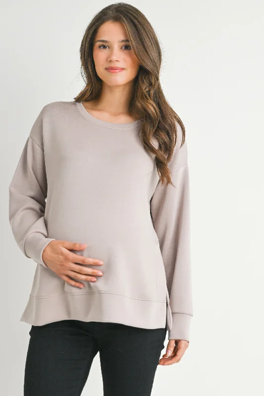 Casual Maternity Loose Fit Crewneck Pull Over