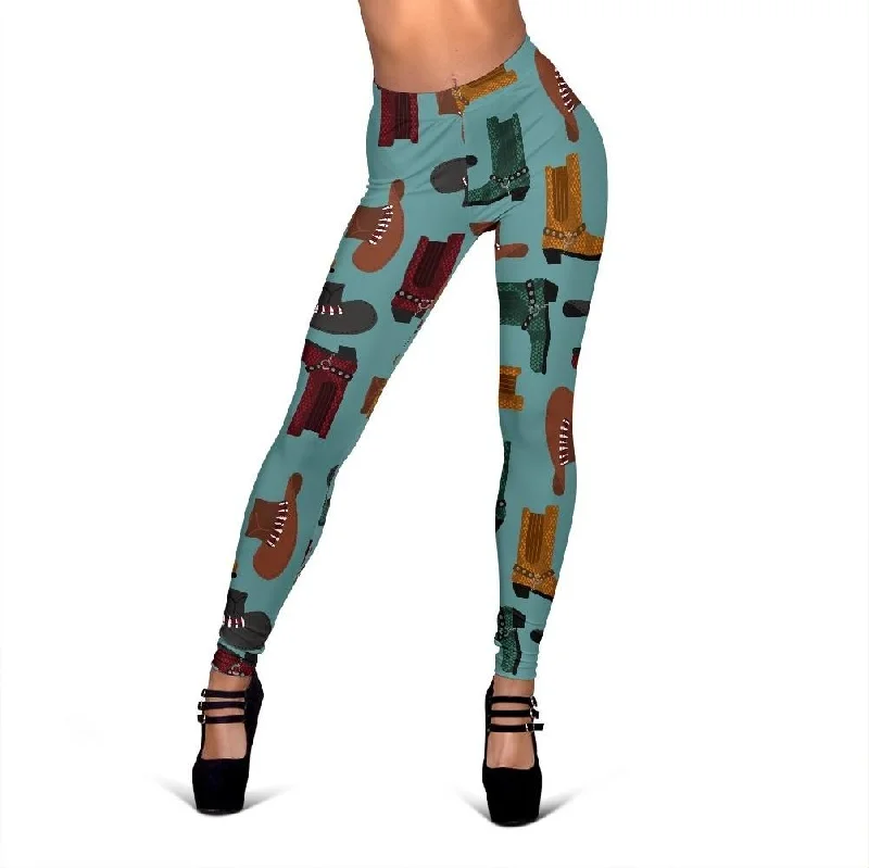 Pattern Print Western Cowboy Women Leggings