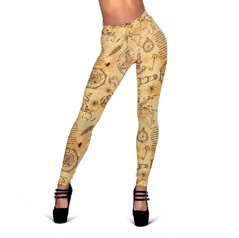 Pattern Print World Map Women Leggings