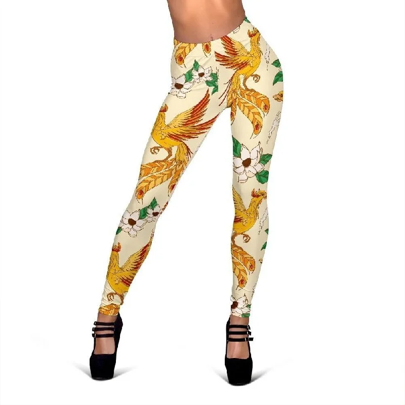 Phoenix Floral Pattern Print Women Leggings