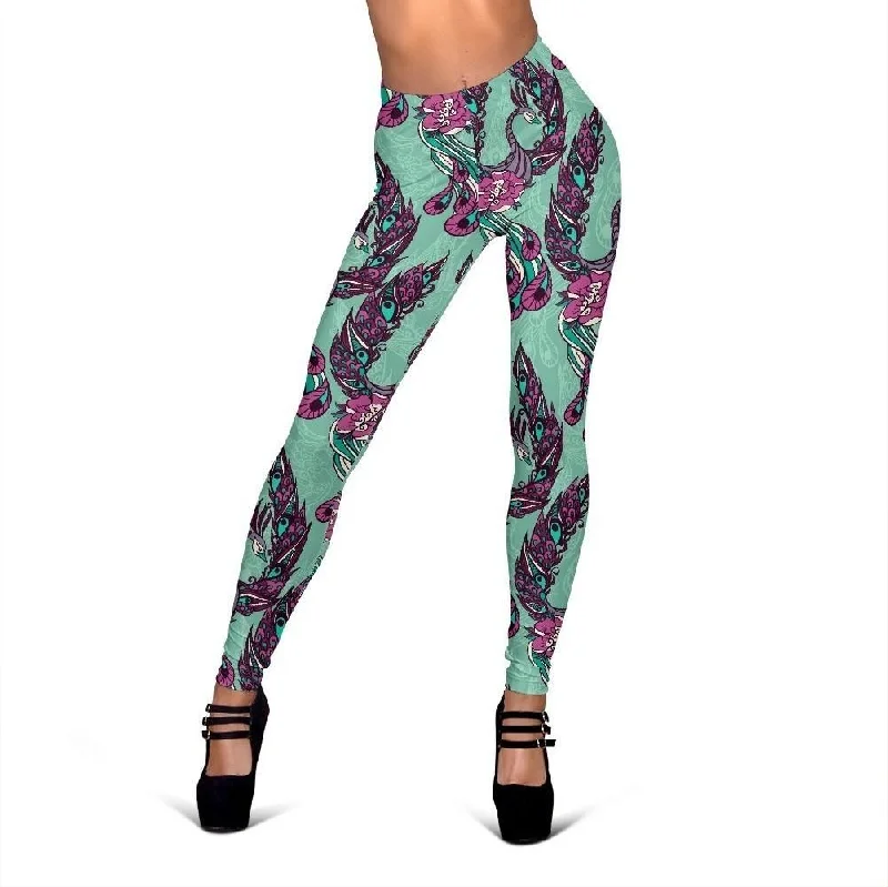 Phoenix Floral Print Pattern Women Leggings