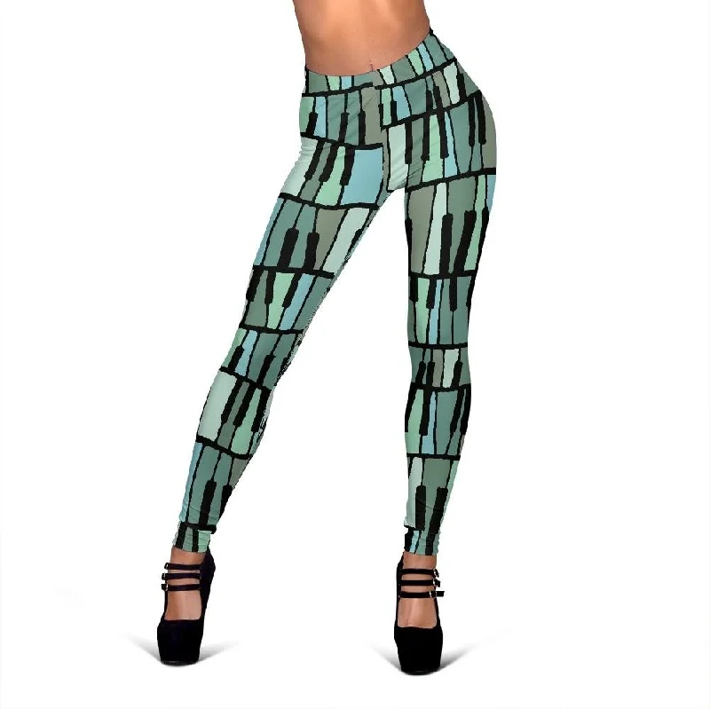 Piano Green Pattern Print Women Leggings