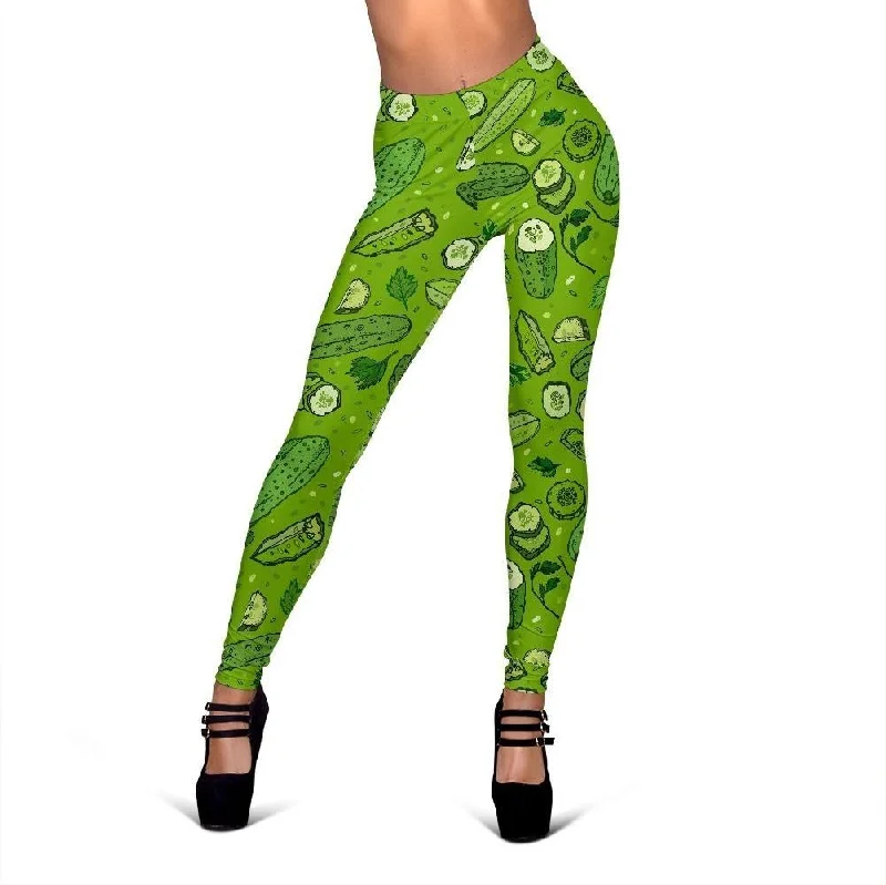 Pickle Cucumber Print Pattern Women Leggings