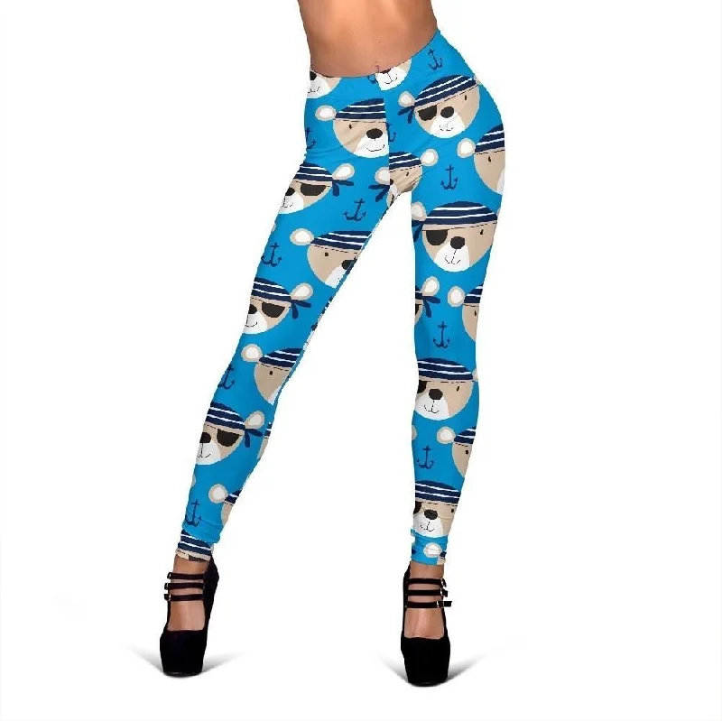 Pirate Bear Pattern Print Women Leggings