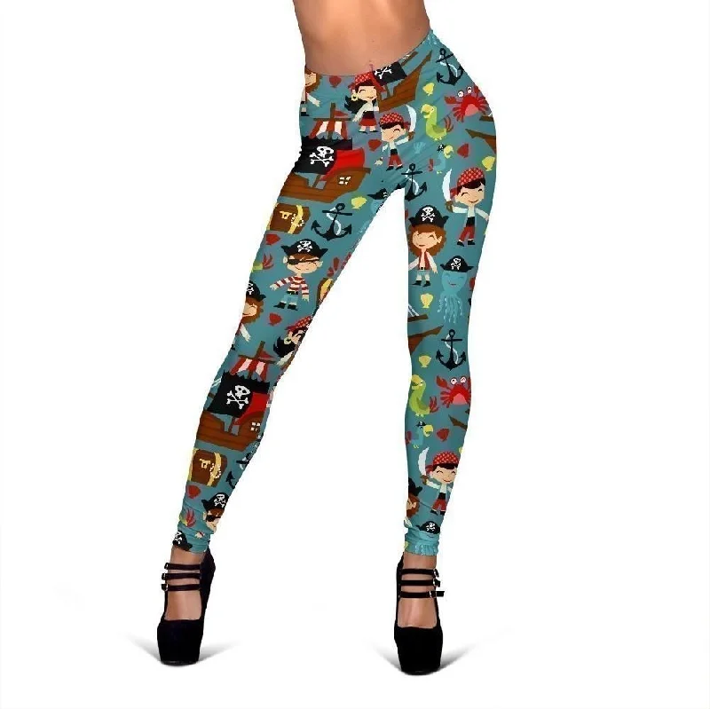 Pirate Pattern Print Women Leggings