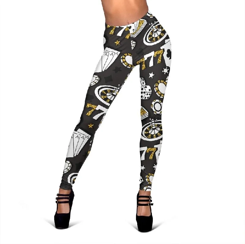 Poker Casino Print Pattern Women Leggings